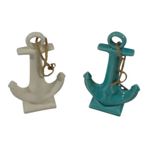 Ceramic anchor w/rope 13x5.5x21cm
