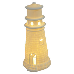 Porcelain lighthouse w/led L 8.6x7.6x17.5cm