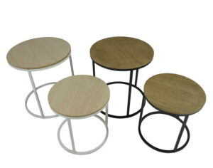 Metal table s/2 d.29x33/d.35x41cm