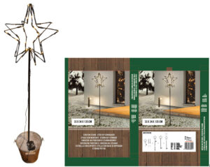 Metal star on stand w/Led