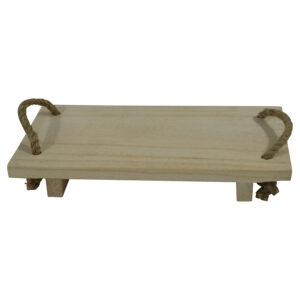 Wooden plate w/rope S 30x15x4cm