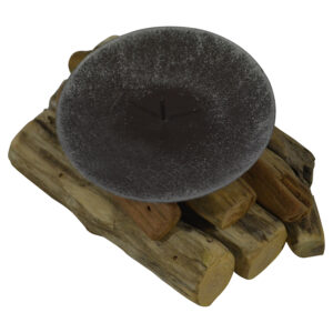 Wooden candle holder S 14.5x9.5x7cm