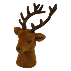 Deer head with flocking 10x13x18cm