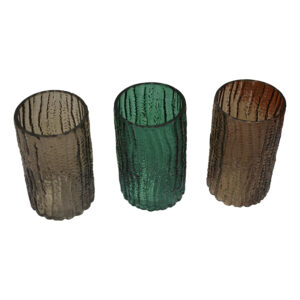 Glass tea light holder L dia 7.3x12.2cm