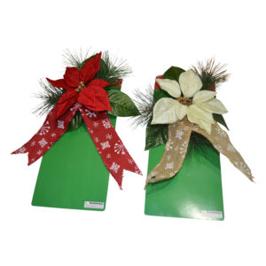 Poinsettia w/clip & ribbon