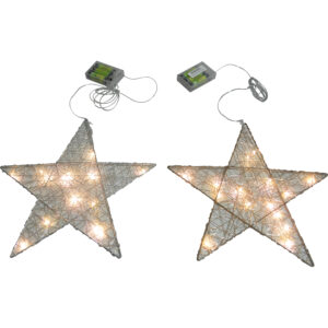 Wire star with 15x LED 30x30x0.3cm