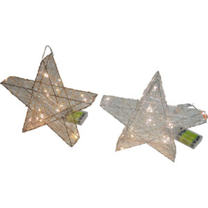 Wire star 3D with 20x LED 25x25x4.5cm