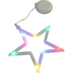 Flocked plastic star w/Led 18.5x21x1cm