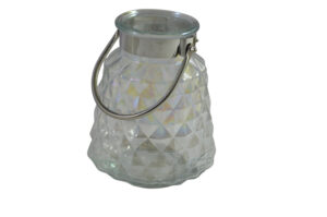 Glass candle holder w/ handle L dia 19x23cm