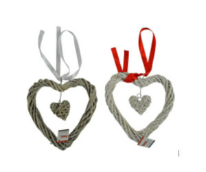 Willow heart hanger M assorti