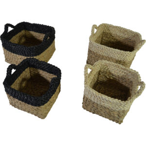 Water hyacinth Storage basket S/2 -27x22cmH/22x18H