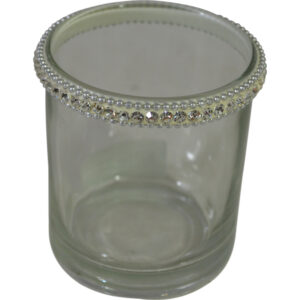 Glass tea light holder dia 8x8.5cm