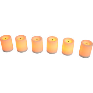 Plastic candle w/Led s/6