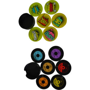 glass coasters round s/6