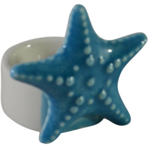 Ceramic tea light holder starfish 7.6x6.5x7.2cm