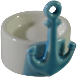 Ceramic tea light holder anchor 6x6.5x7.7cm