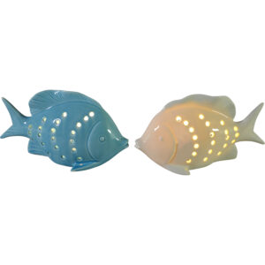 Ceramic fish w/Led S 17.3x8x9.5cm