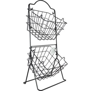 Metal wire basket 2 layers 27x19.5x60cm