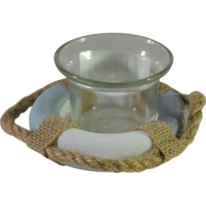 Polyresin tealight holder 10.5x10.5x5.3cm