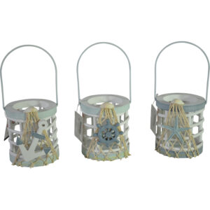 Mdf candle holder w/handle dia 10x11cm