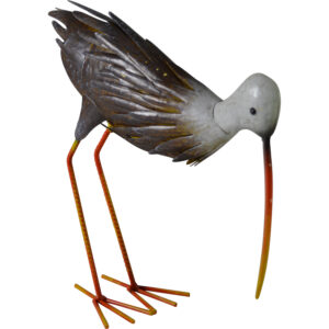 Metal wading bird 33x12.5x33.5cm