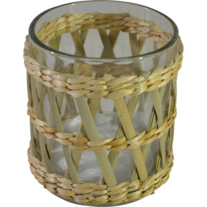Glass tea light holder L dia 9.5x10.3cm