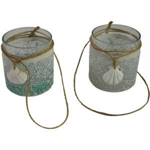 Glass tealight holder L dia 9x10cm