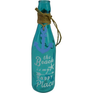 Glass bottle w/decoration S dia 7x26cm