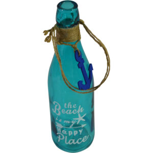 Glass bottle w/decoration M dia 7.5x28.5cm