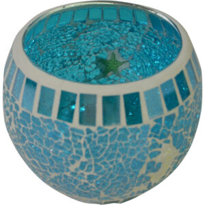 Glass candle holder dia 12.5x10cm