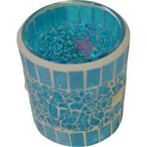 Glass tea light holder dia 7.5x8.5cm