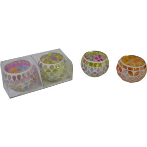 Glass candle holder S dia 8.5x6cm s/2