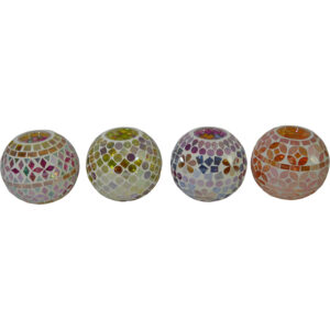 Glass tealight holder L dia 12.5x11.5cm