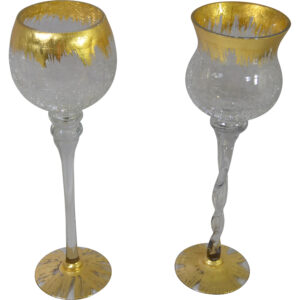 Glass candle holder L 39.5-40cmH