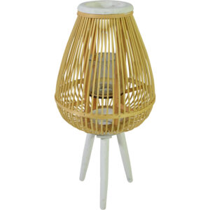 Bamboo lantern w/legs M dia 30x61cm