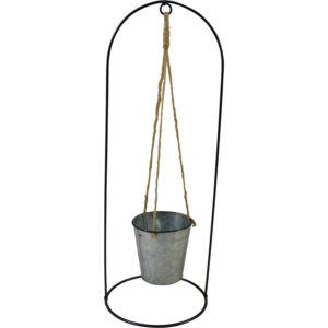 Metal stand w/ hanging flower pot S dia 18.5x50cm