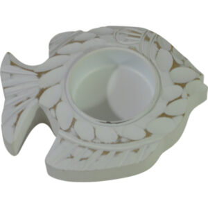 Mdf tea light holder fish 8x10.2x2.2cm