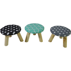 Wooden stool w/fabric cover