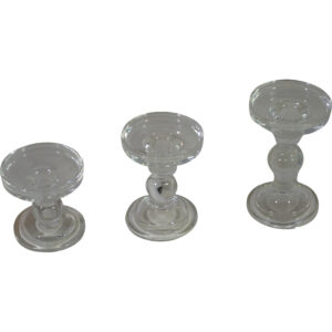 Glass taper candle holder s/3