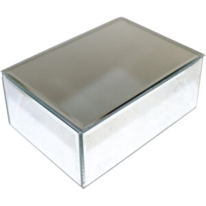 Glass mirror jewellery box 11x15x6.5cm