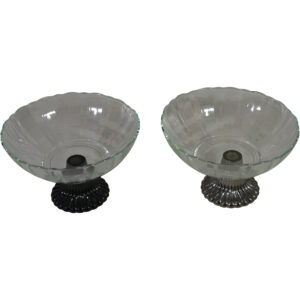 Glass bowl on foot dia 22.5x15cm