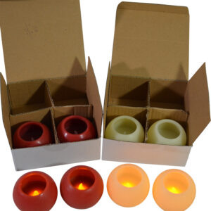Led wax candles round dia 7.5x6cm S/2