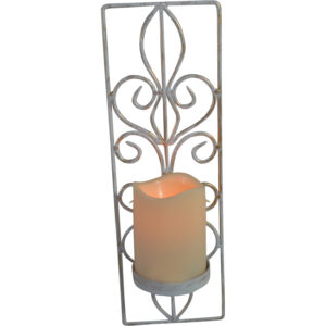 Metal wall hanger w/Led candle 12.5x10x37.5cm