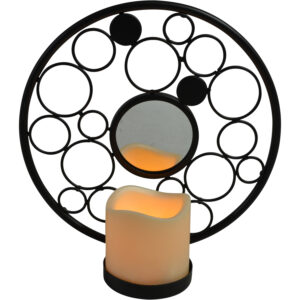 Metal wall hanger w/Led candle 24.5x10x24.5cm
