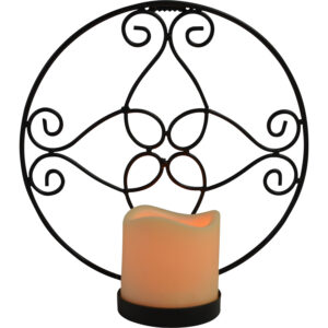 Metal wall hanger w/Led candle 24x10x24cm