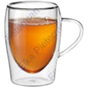 Tea double wall glass 300ML dia 13x10.5cm S/2