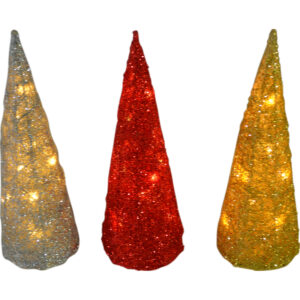 Metal cone tree w/Led XS d.10x30cm