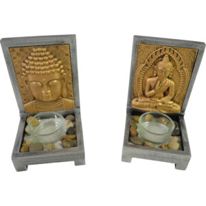 Mdf tealight holder 9.5x9.5x15.5cm