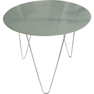 Glass table w/marble print L