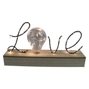 Led wording on mdf base 30x7x16.5cm